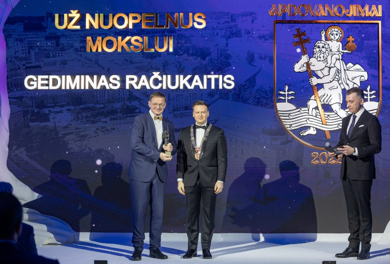 Dr. Gediminas Račiukaitis ir Vilniaus meras Valdas Benkunskas. Sauliaus Žiūros / Vilniaus miesto savivaldybės nuotrauka