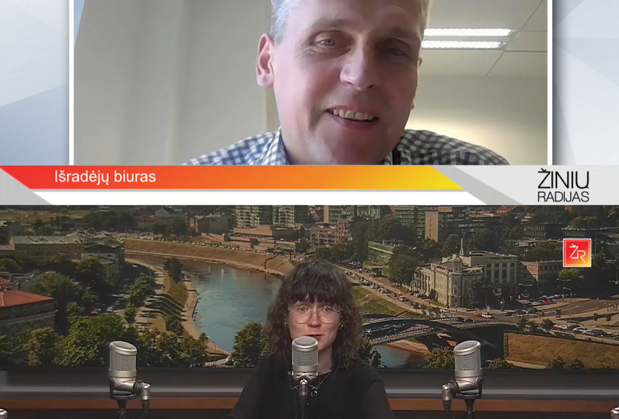 Dr. Irmantas Kašalynas ir Jonė Sąlygaitė. Žinių radijo laidos  „Išradėjų biuras“ videokadras