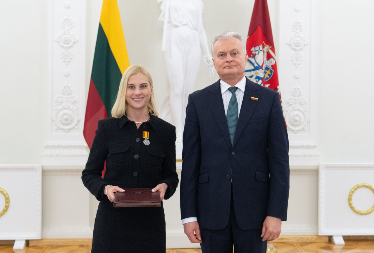 Dr. Ieva Plikusienė ir prezidentas Gitanas Nausėda. Roberto Dačkaus / Lietuvos Respublikos Prezidento kanceliarijos nuotrauka