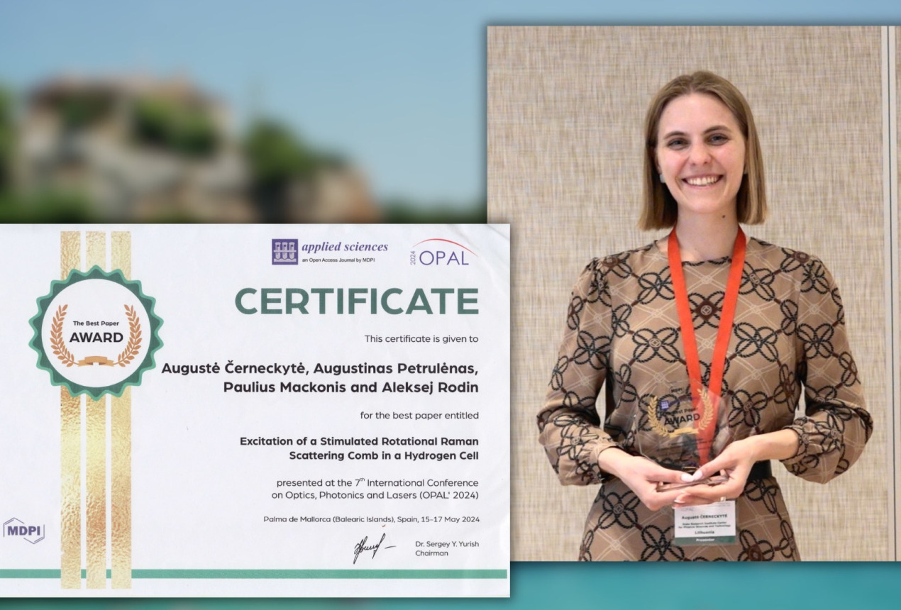 Augustė Černeckytė and an award for the best oral presentation. Photos from personal archive