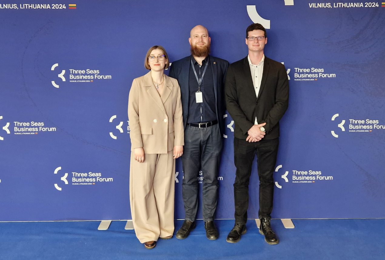 FTMC innovation managers Dr. Irina Fiodorova, Karolis Stašys and Mantas Skaržinskas. Photo: FTMC