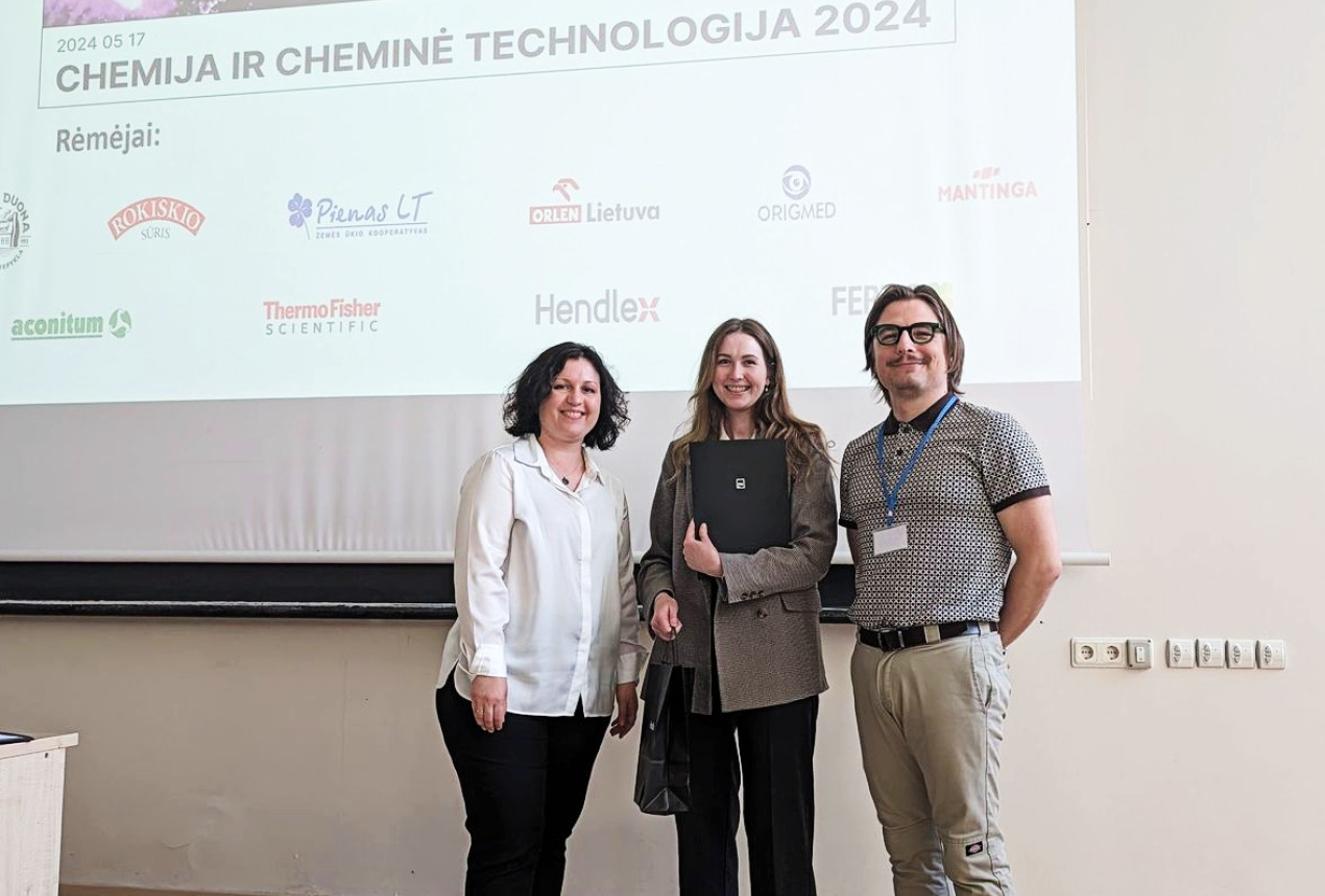 Dr. Vaida Kitrytė-Syrpa (KTU), Sonata Pleskytė (FTMC) and Dr. Andrius Jaskūnas (KTU). Photo: Kaunas University of Technology