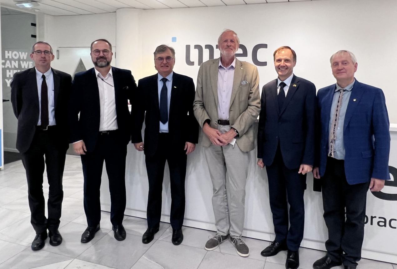Lietuvos atstovų delegacija mokslinių tyrimų centre IMEC. LMT nuotrauka